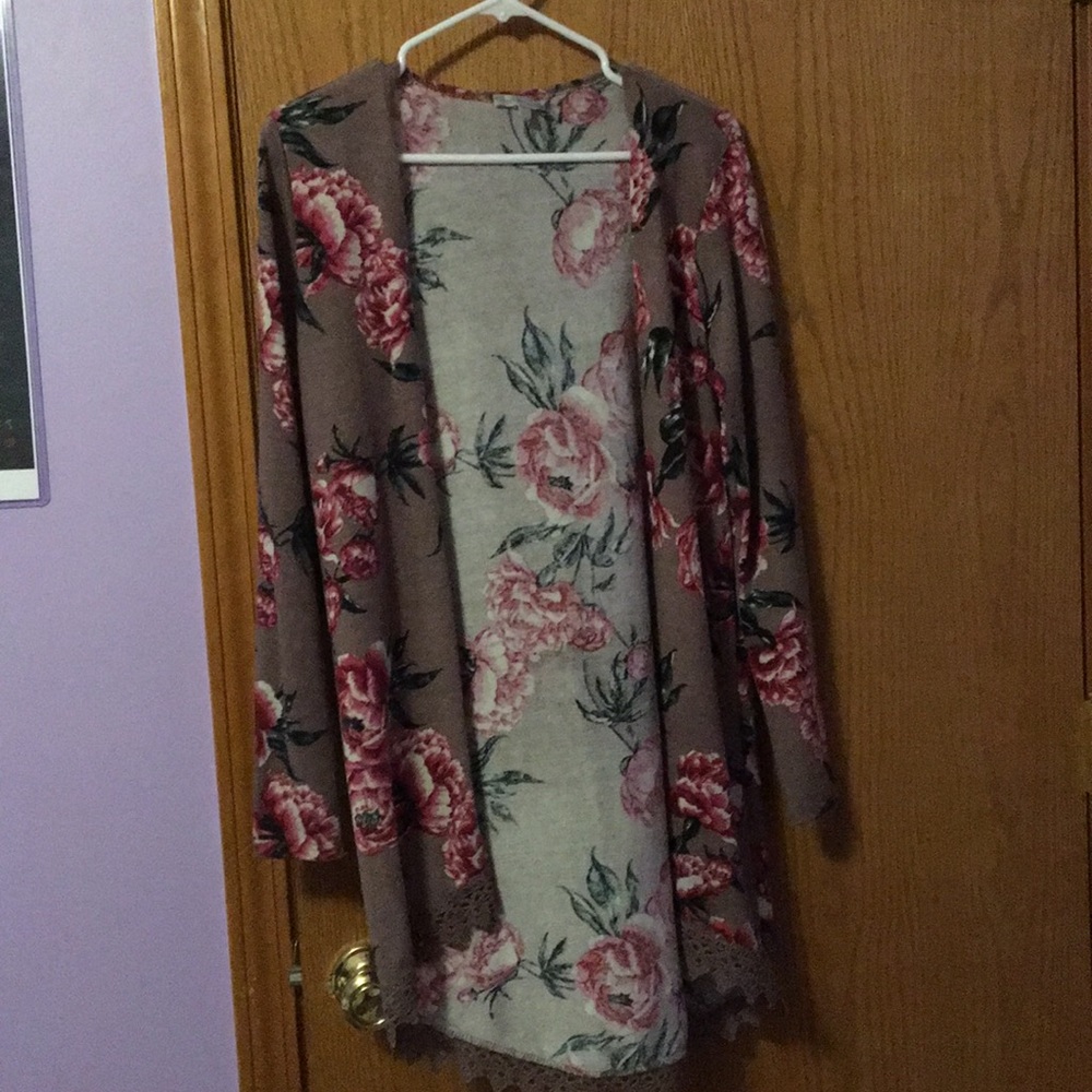 Rose patterned cardigan